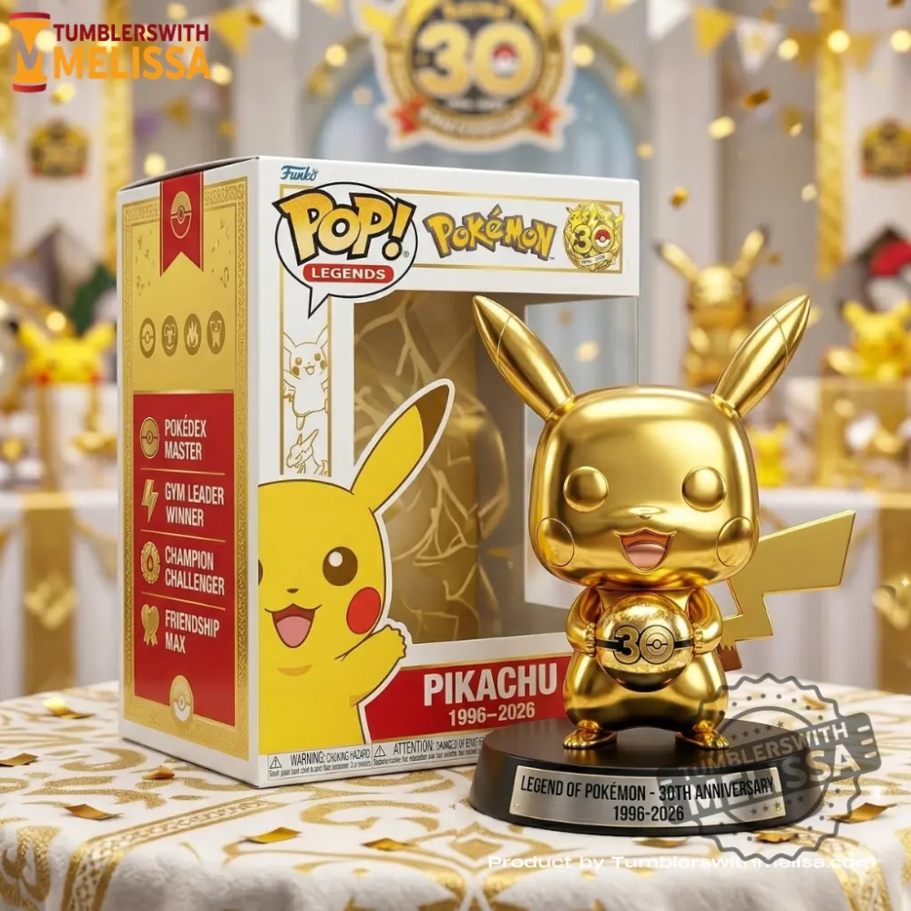 Gold Pikachu Legend Of Pokémon 30Th Anniversarfunko Pop Figures Doll