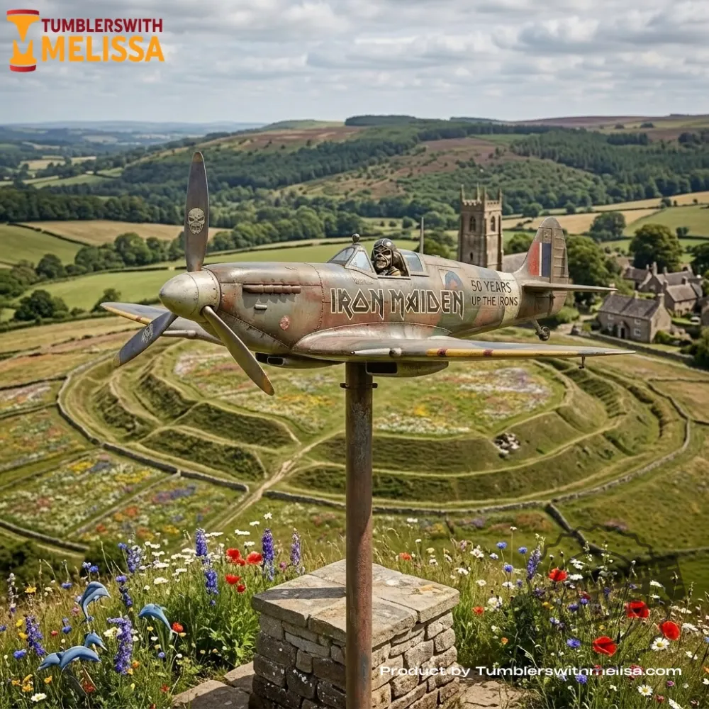 Iron Maiden "Aces High" Spitfire Metal Garden Wind Spinner