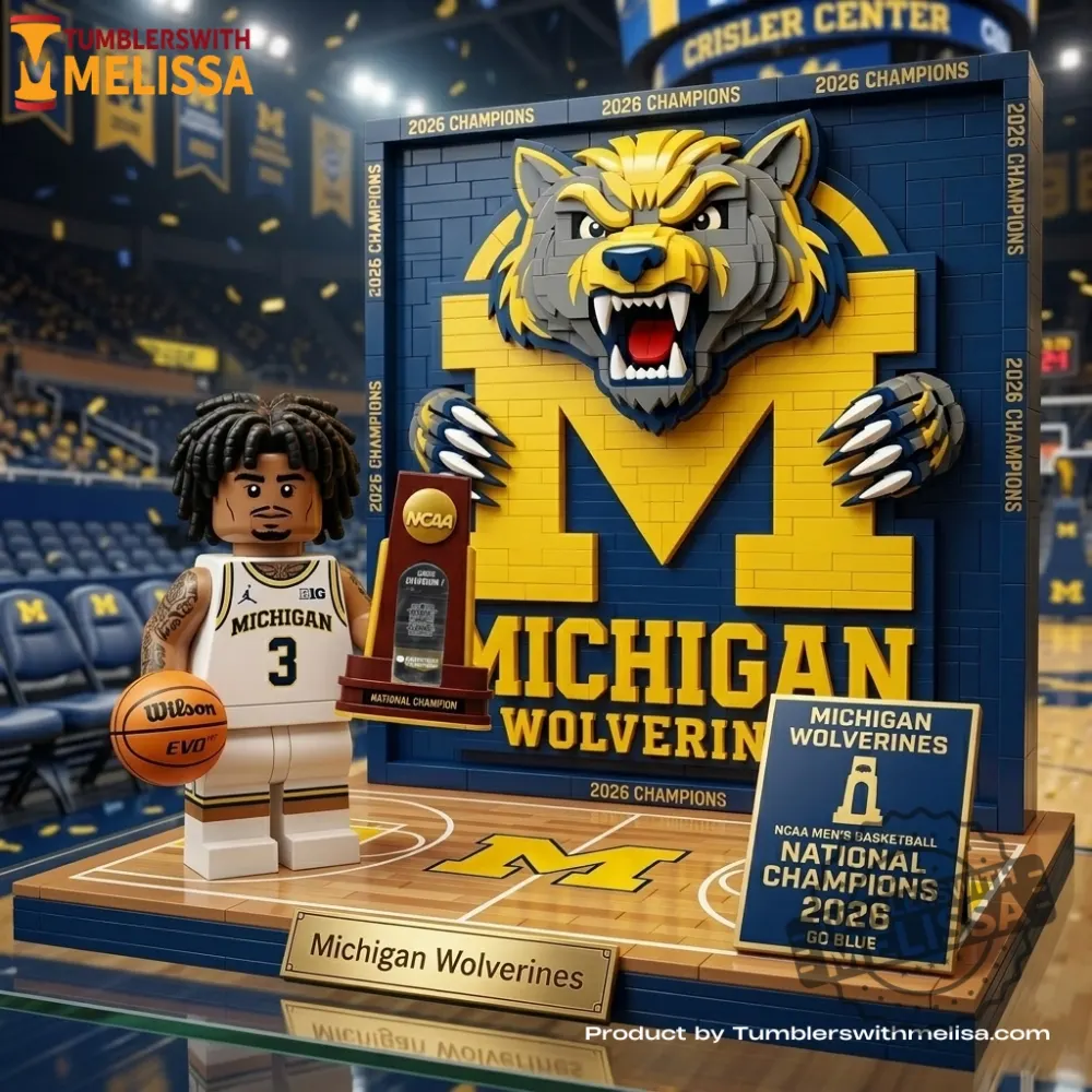 Michigan Wolverines Ncaa Mens Basketball National Champions 2026 Building Block Set Edition Tumblerswithmelissa 1