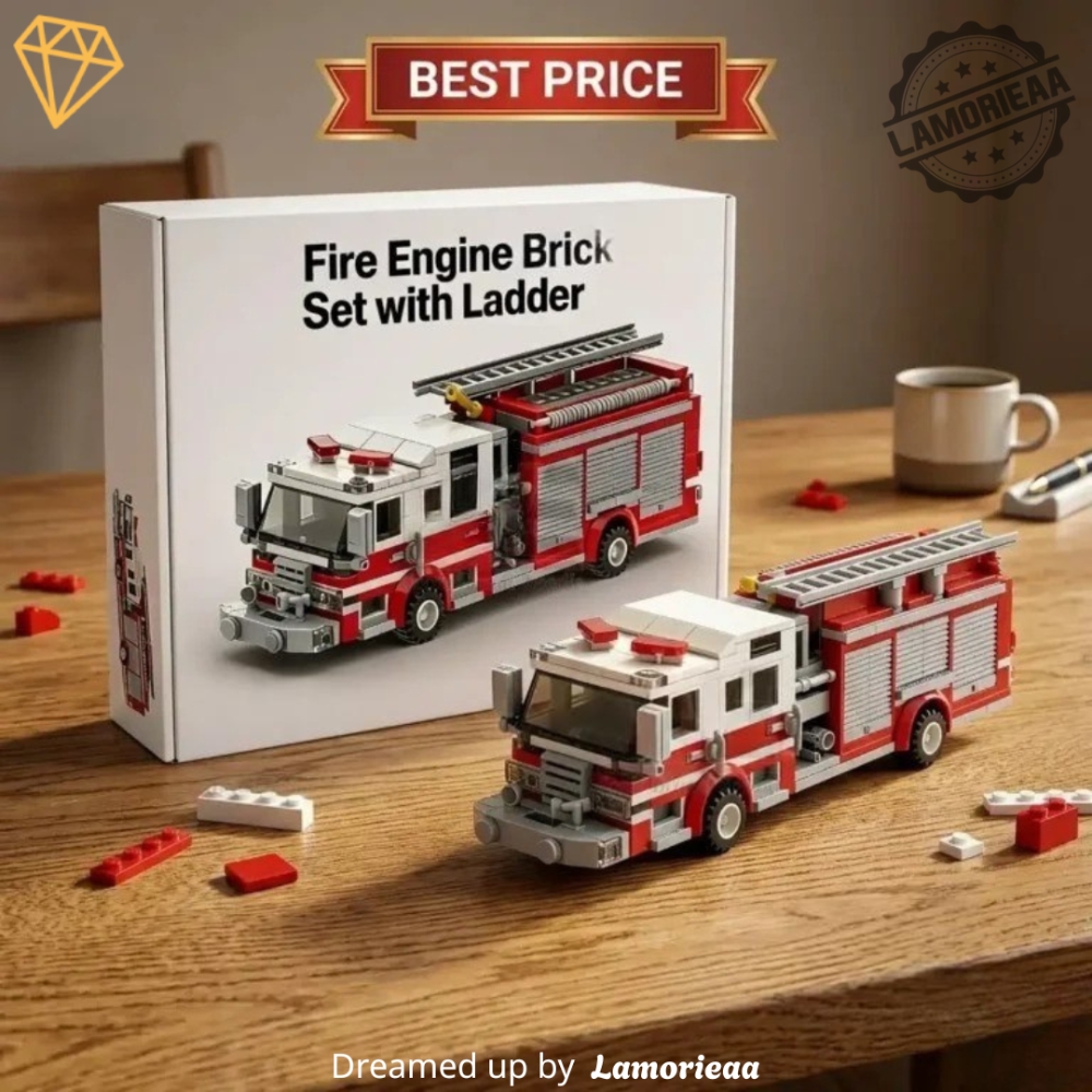 Fire Engine Brick Set With Ladder
