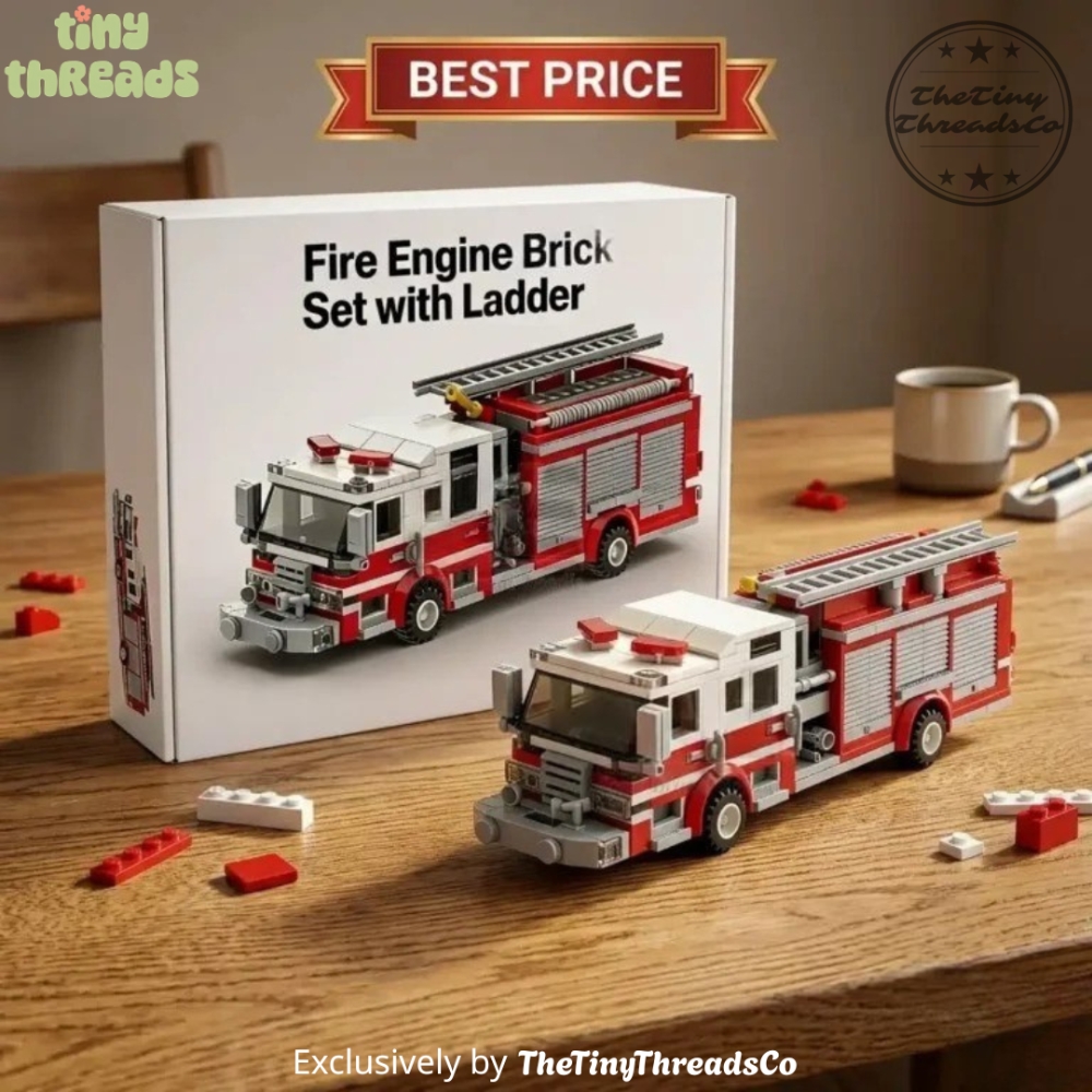 Fire Engine Brick Set With Ladder