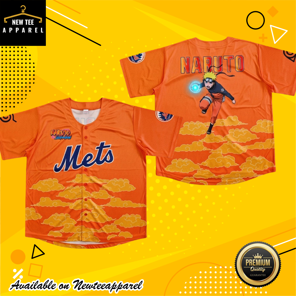 New York Mets x Naruto Shippuden Anime Baseball Jersey