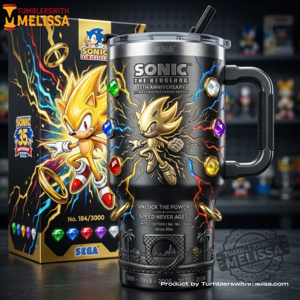 Sonic The Hedgehog 35Th Anniversary Hyper Chaos Multiverse Tumbler