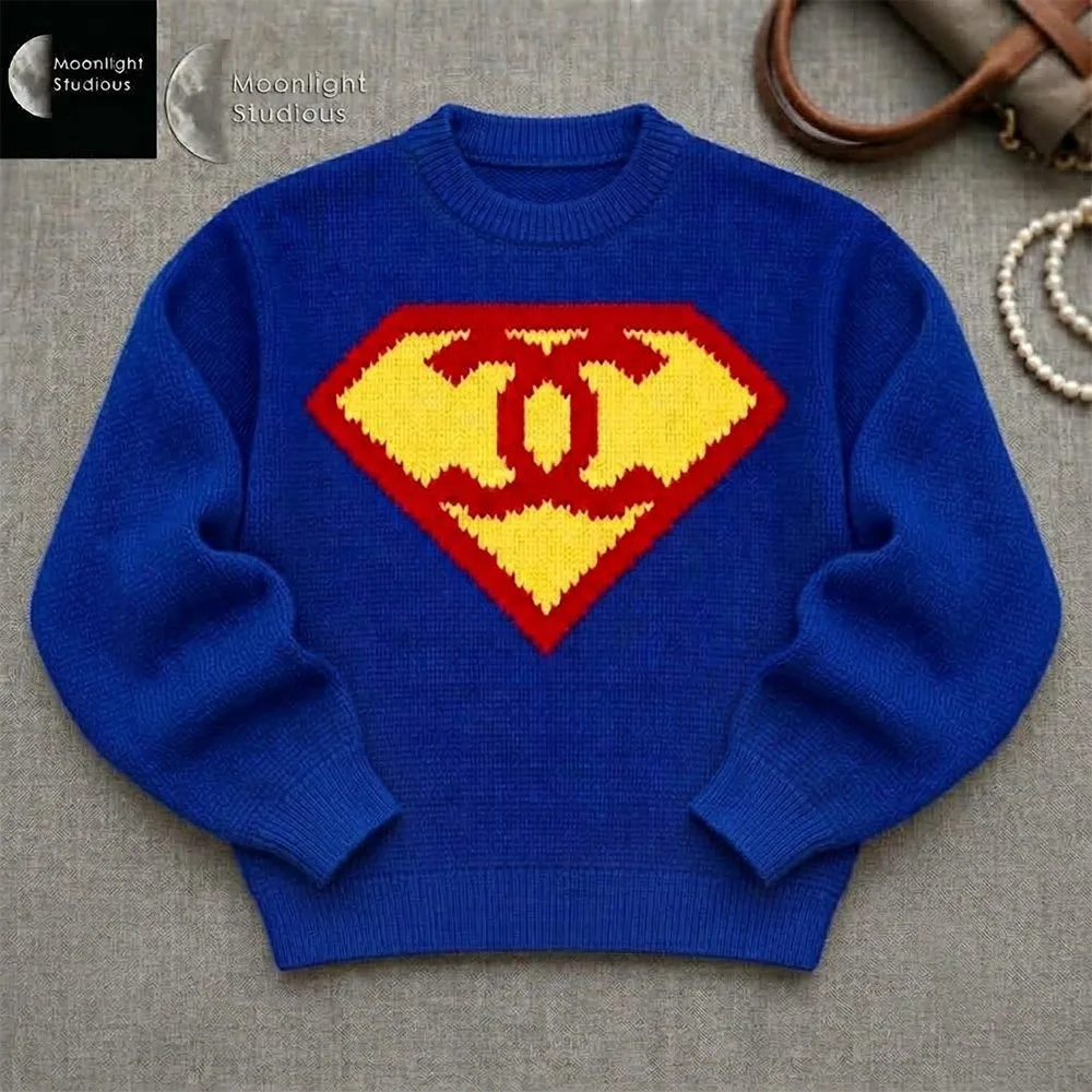 Milly Alcock Inspired Chanel Superman Logo Sweater