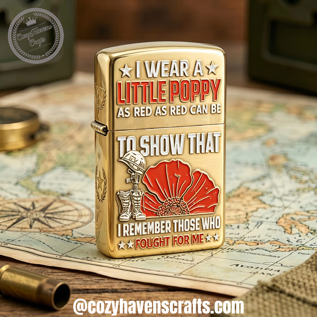 Remembrance Poppy Military Tribute Case Zippo Lighter