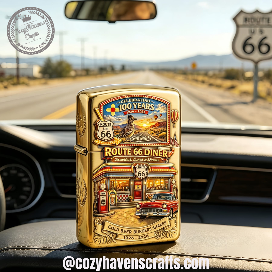 Route 66 Centennial 1926–2026 Diner Commemorative Case Zippo Lighter