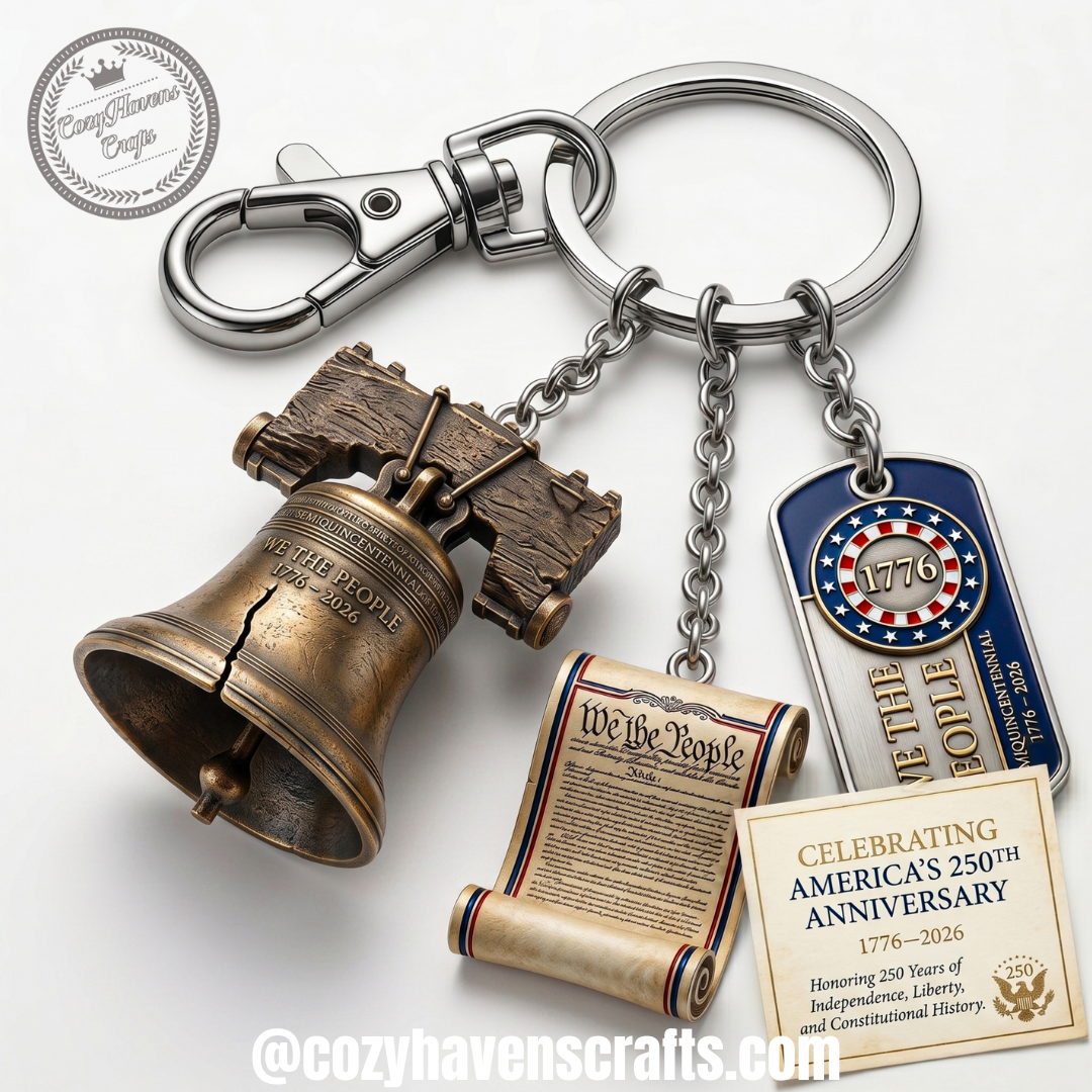 Patriotic We the People 250 Years Keychain