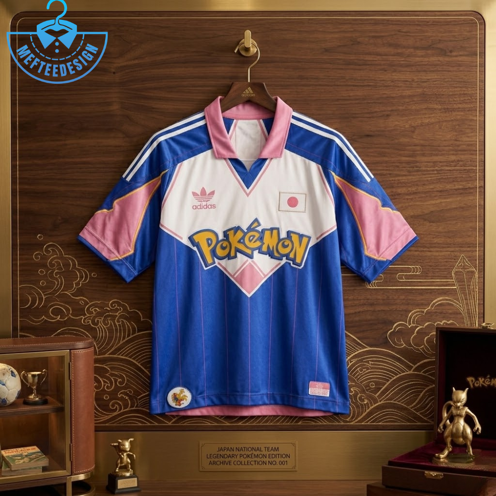 Japan National Soccer Team X Pokémon Enjin Pikachu 2014 Rare Authentic Adidas Official Collaboration Jersey