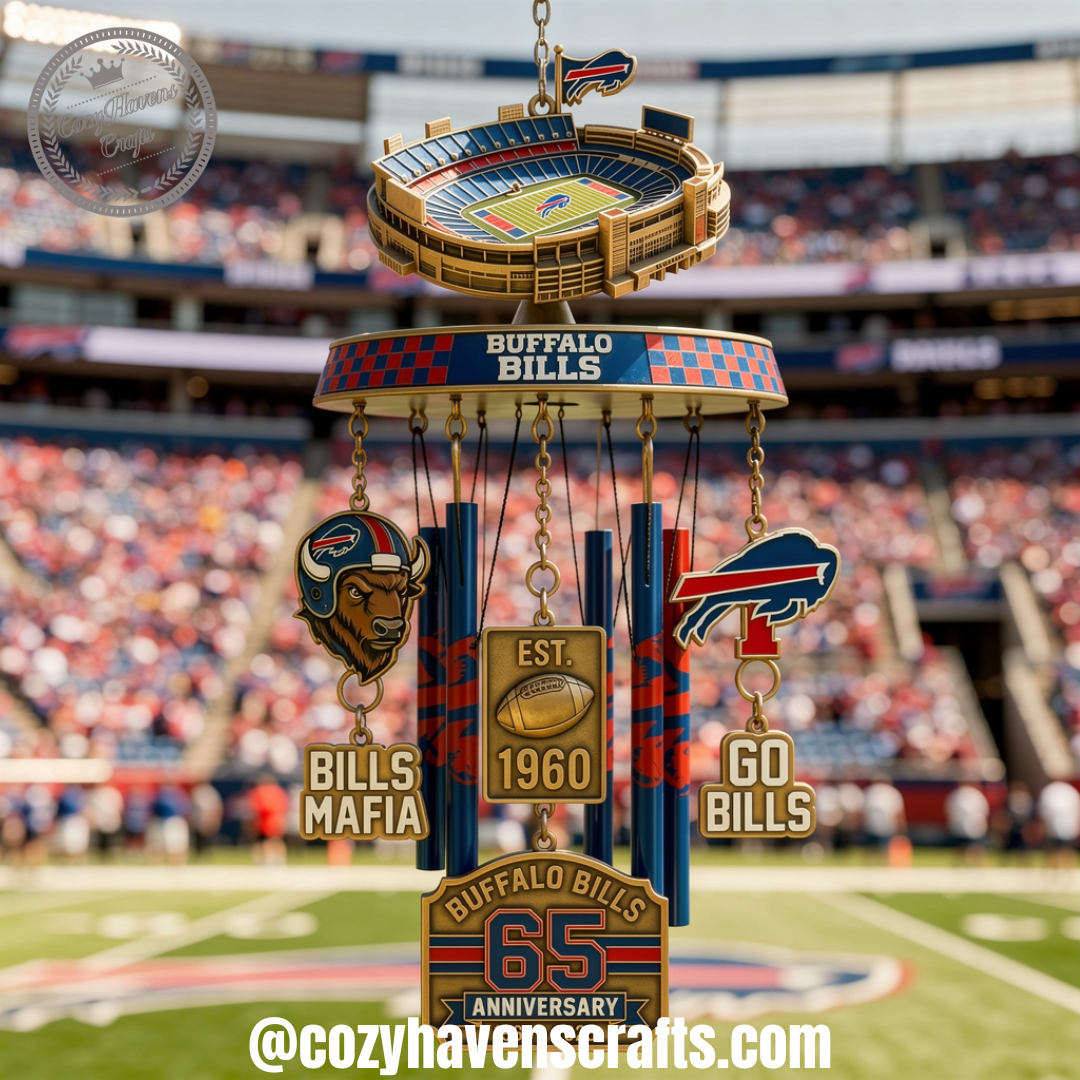 Buffalo Bills 65th Anniversary Stadium Wind Chime Decor