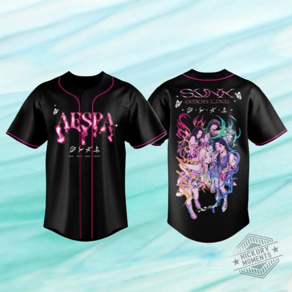 Aespa Synk Aexis Line Global Tour 2026 Black Baseball Jersey Aespa Synk Aexis Line Global Tour 2026 Black Baseball Jersey