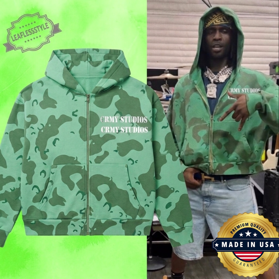 CHIEF KEEF Crmy Green Desert Camo Hoodie