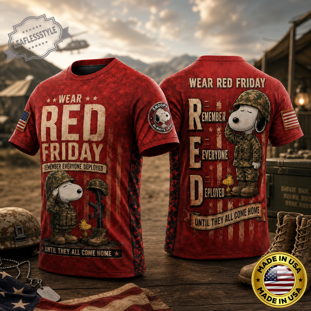 Remember Everyone Deployed RED Friday Patriotic Snoopy Shirt