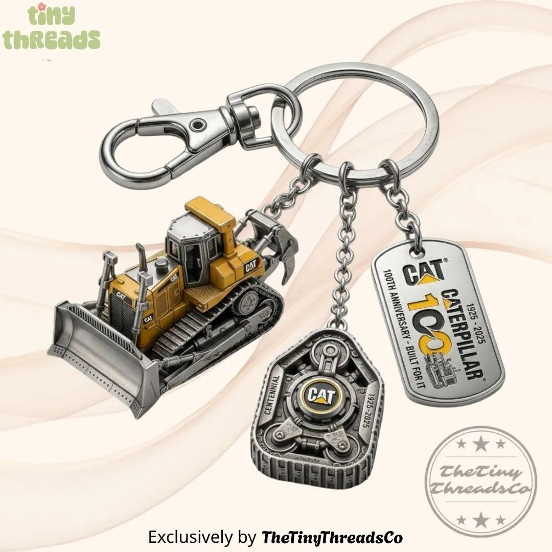 Caterpillar 1925 2025 100th Anniversary Built For It Keychain