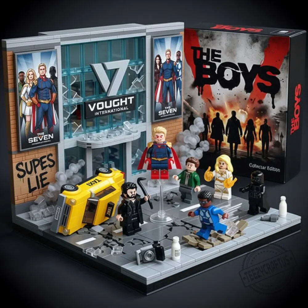The Boys Vought International Brick Building Set Diabolical Collector's Diorama