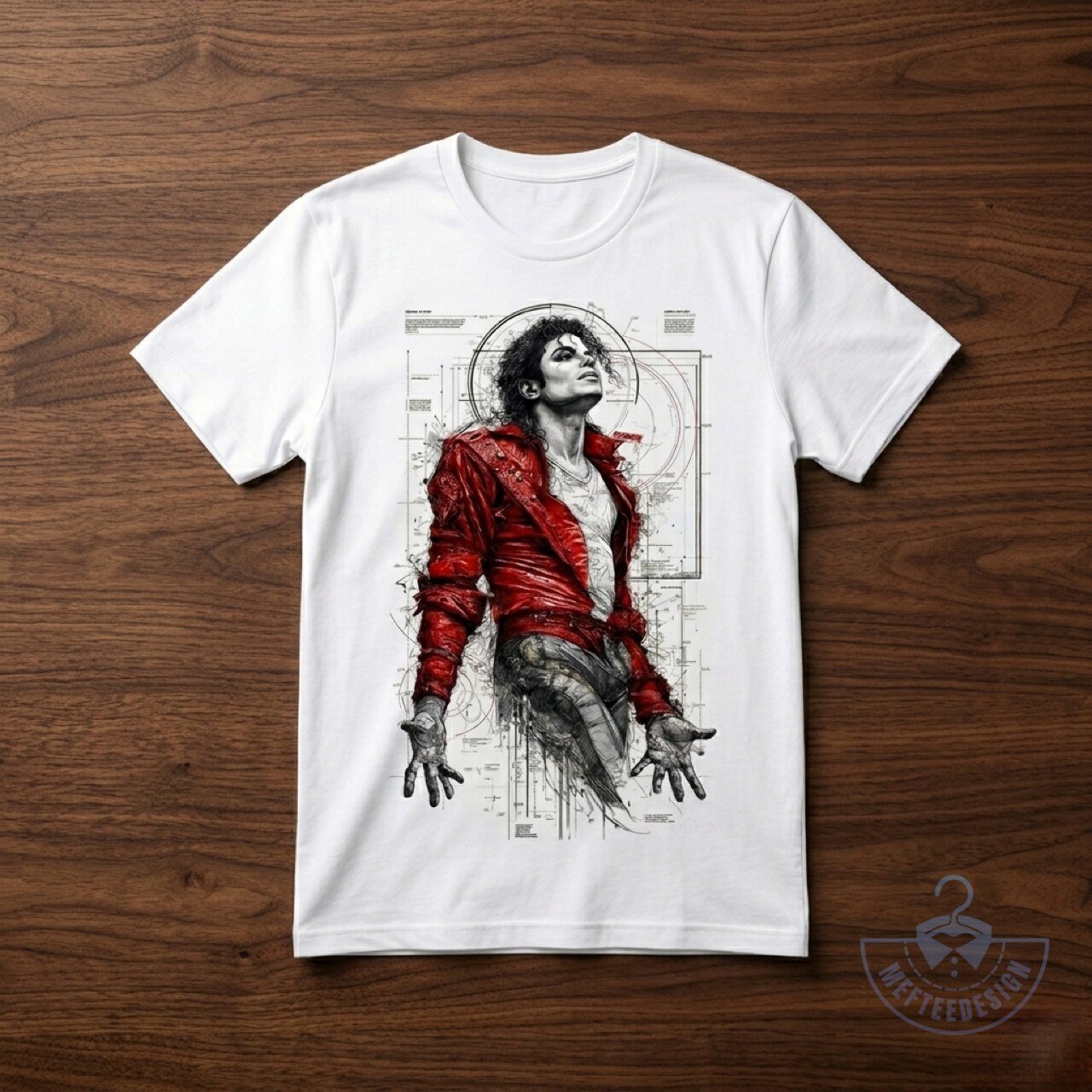 King of Pop Red Jacket Blueprint Art Graphic Tee Best Unisex Music Fan Shirt 3 King of Pop Red Jacket Blueprint Art Graphic Tee Best Unisex Music Fan Shirt