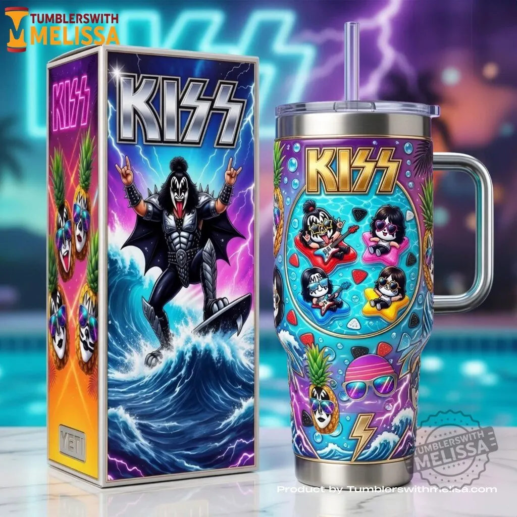 KISS Rock Band Stanley Tumbler 1 KISS Rock Band Stanley Tumbler 40oz custom insulated tumbler rock music fan gift