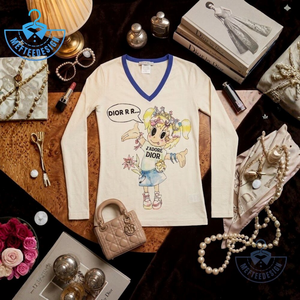 Christian Dior by John Galliano Vintage Archival JAdore Dior Anime Girl Long Sleeve Top 2002 Y2K Collectors Jersey 2026 3 Christian Dior by John Galliano Vintage Archival JAdore Dior Anime Girl Long Sleeve Top 2002 Y2K Collectors Jersey 2026