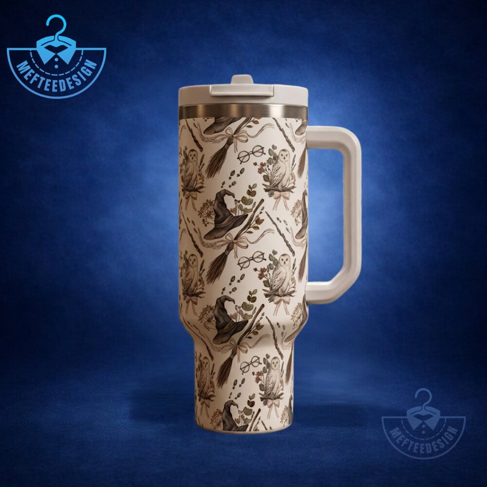 Vintage Wizardry Insulated Tumbler with Handle Magical Owl Witch Hat Aesthetic Travel Mug Perfect Gift for Book Lovers 2026 3 Vintage Wizardry Insulated Tumbler with Handle Magical Owl Witch Hat Aesthetic Travel Mug Perfect Gift for Book Lovers 2026