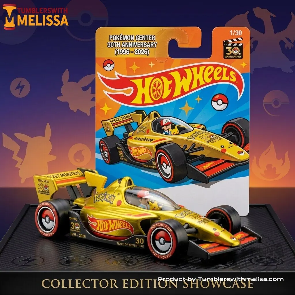 Hot Wheels Pokemon Center 30th Anniversary Gold Formula 1 Die Cast Model
