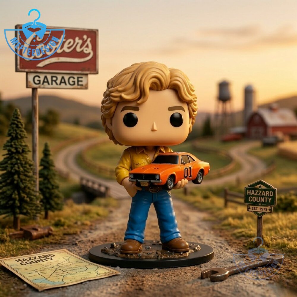 Bo Duke with General Lee Dukes of Hazzard 47th Anniversary Funko Pop Collector Edition Fan Art Poster Print Hazzard County 5 Bo Duke with General Lee Dukes of Hazzard 47th Anniversary Funko Pop Collector Edition Fan Art Poster Print Hazzard County