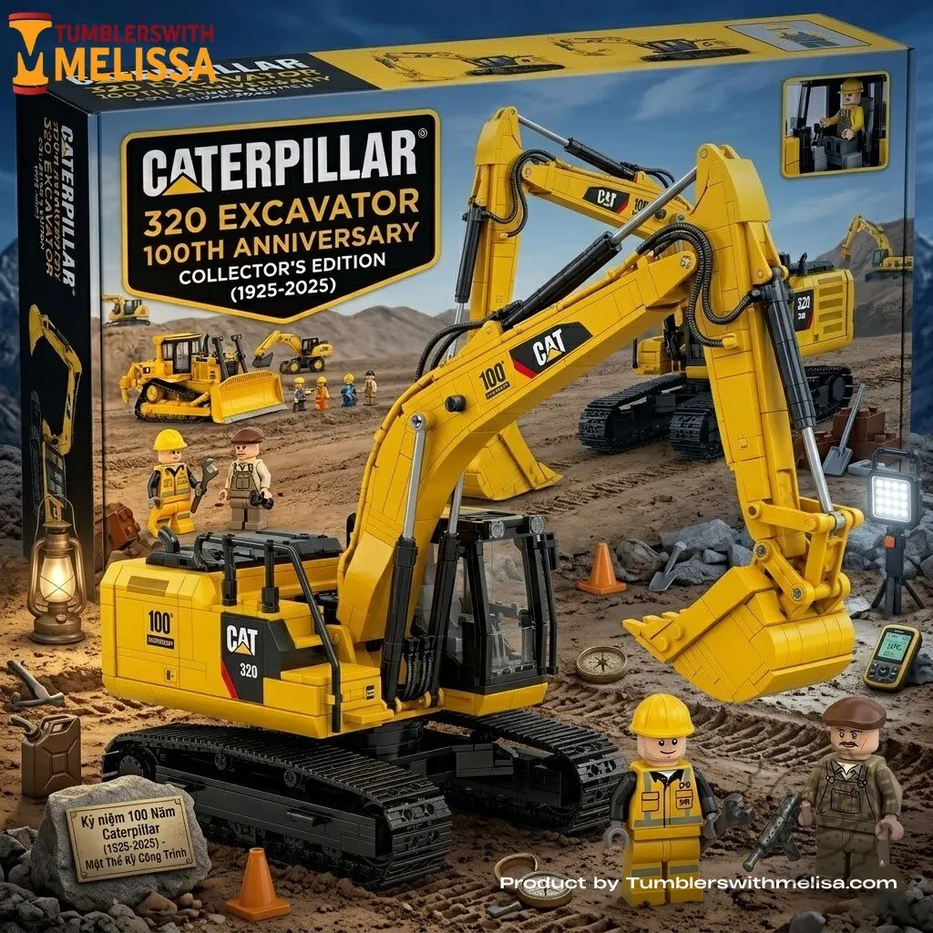 Bruder Caterpillar 320 Excavator 100th Anniversary Building Block Set Edition