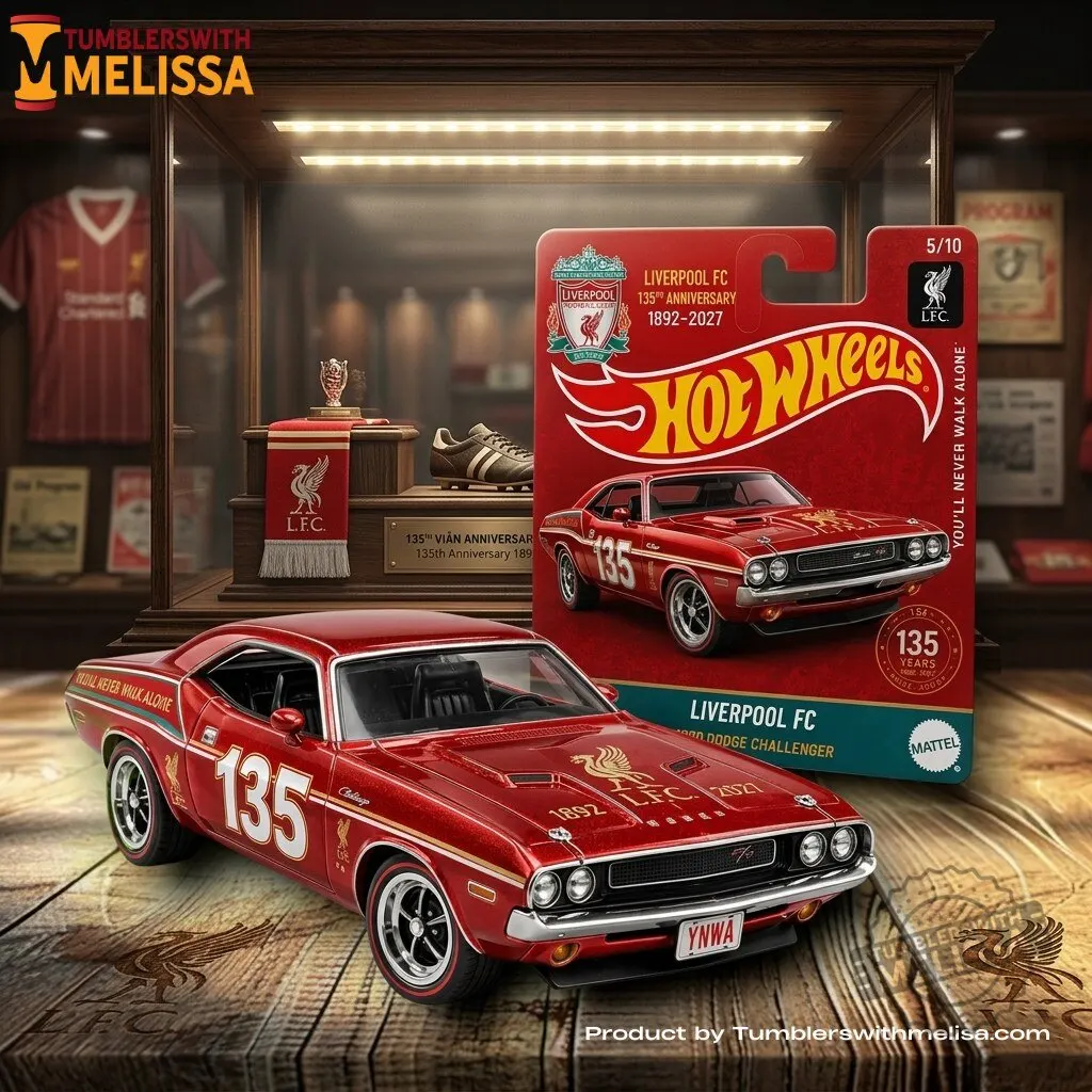 Hot Wheels Liverpool Fc 135th Anniversary 1970 Dodge Challenger Die Cast Model