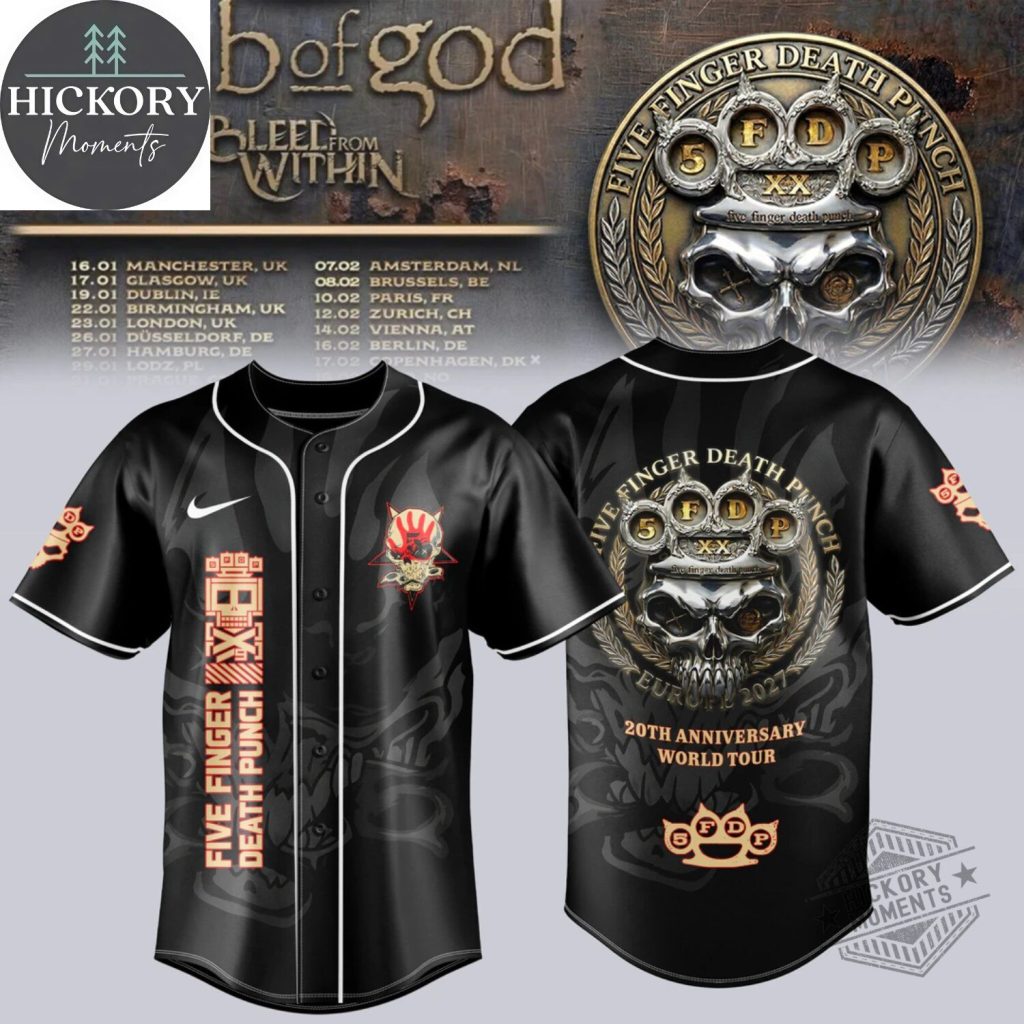 five-finger-death-punch-20th-anniversary-world-tour-2026-edition-baseball-jersey-featured FFDP 20th Anniversary World Tour 2026 Edition Baseball Jersey