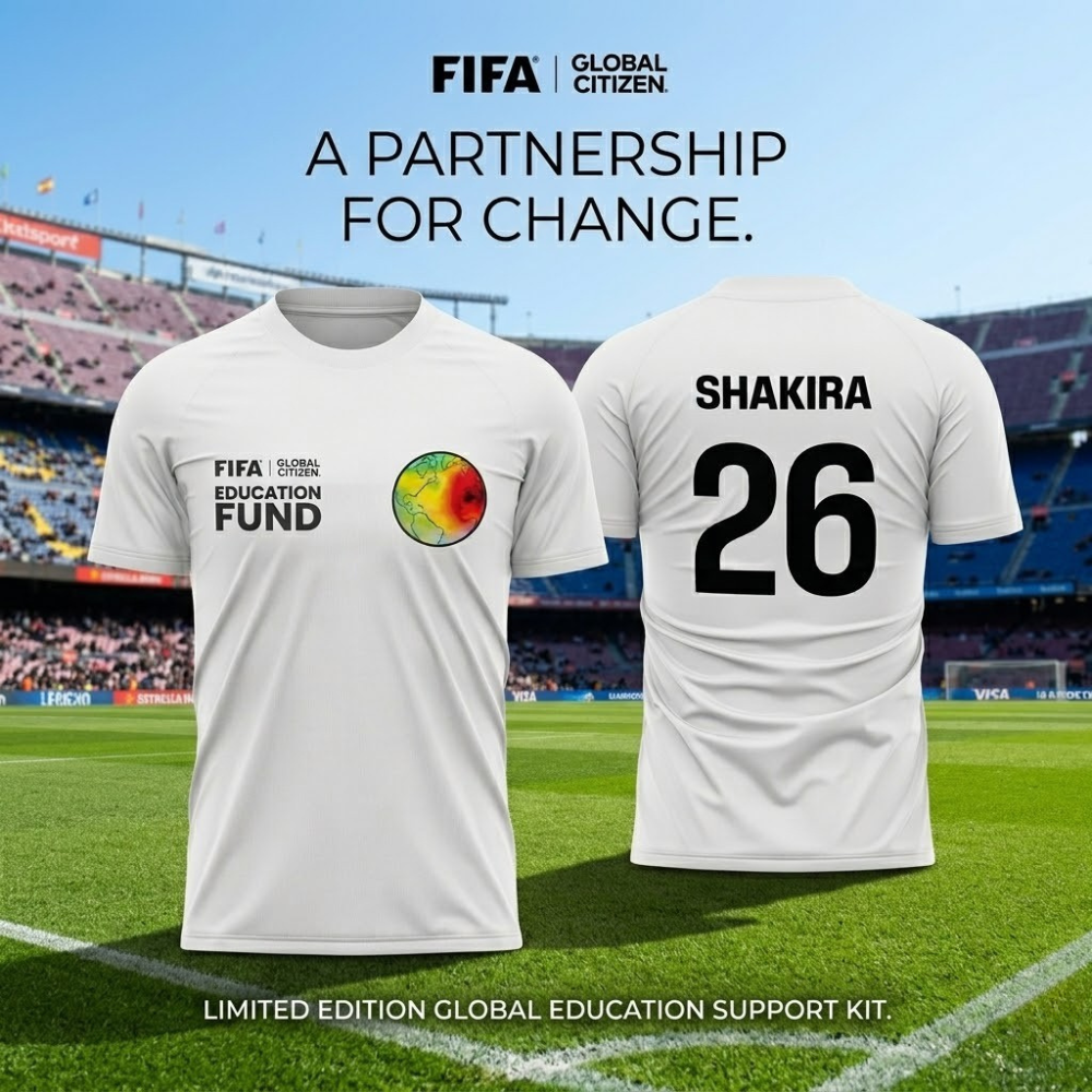 2 Shakira 26 Custom Jersey Personalized FIFA Global Citizen Education Fund Tee