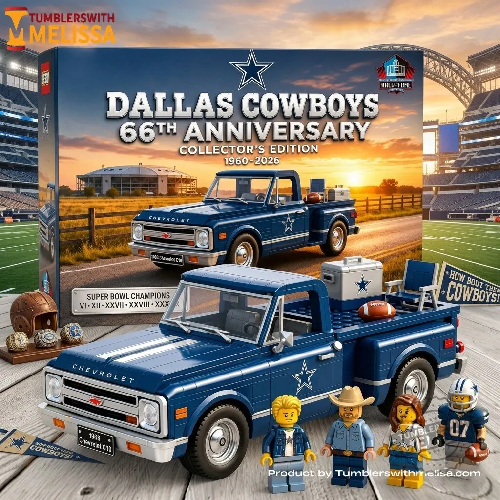 Dallas Cowboys 66th Anniversary 1968 Chevrolet C10 Building Block Set Edition