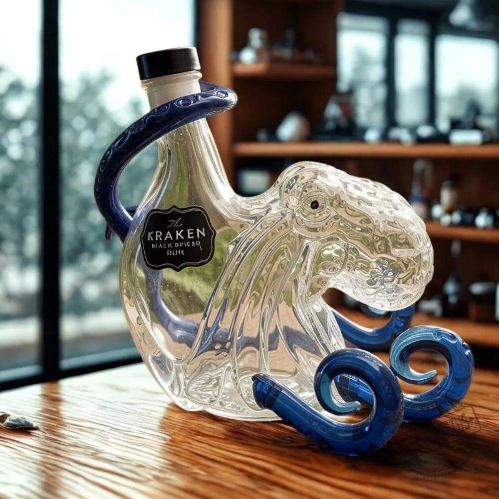 The Kraken Glass Octopus Decanter Black Spiced Rum Nautical Bottle Gift for Ocean Lovers 3 The Kraken Glass Octopus Decanter Black Spiced Rum Nautical Bottle Gift for Ocean Lovers