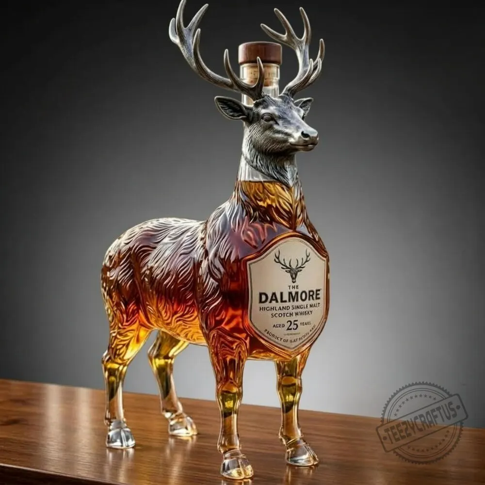 The Dalmore Stag Head Whiskey Decanter Engraved Highland Single Malt Scotch Deer Bottle 3 The Dalmore Stag Head Whiskey Decanter Engraved Highland Single Malt Scotch Deer Bottle