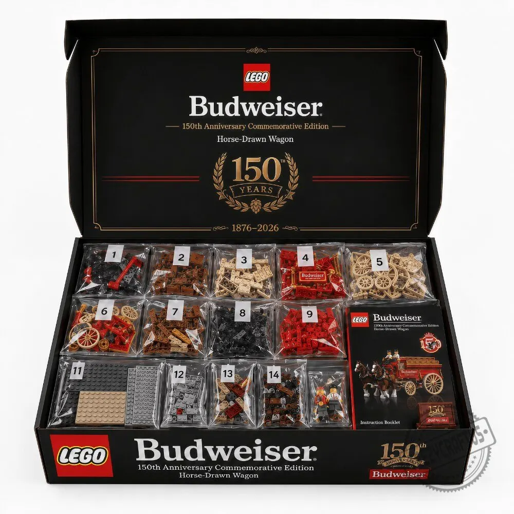 Budweiser 150th Anniversary HorseDrawn Wagon Brick Set Heritage Beer Delivery Toy Model 3 Budweiser 150th Anniversary HorseDrawn Wagon Brick Set Heritage Beer Delivery Toy Model