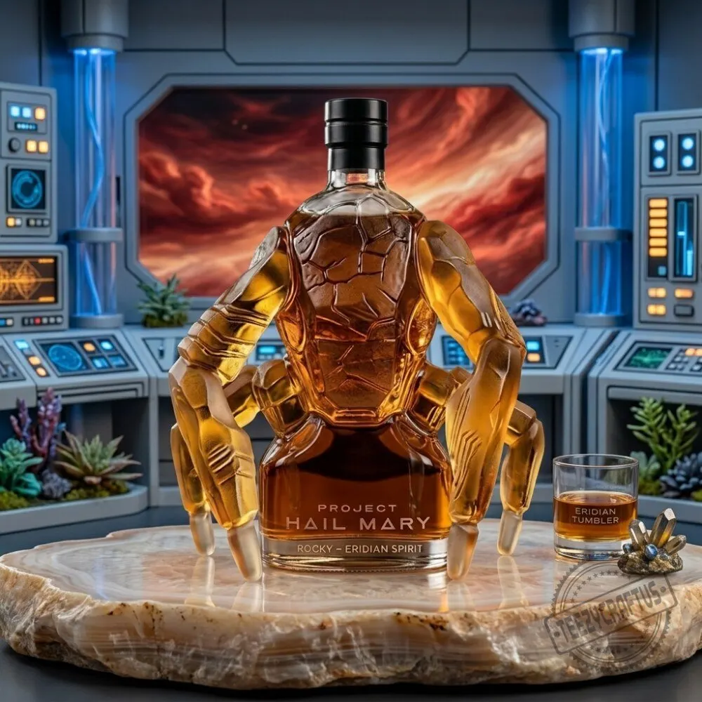 Project Hail Mary Rocky Alien Whiskey Decanter Sci Fi Bourbon Bottle Gift for Collectors