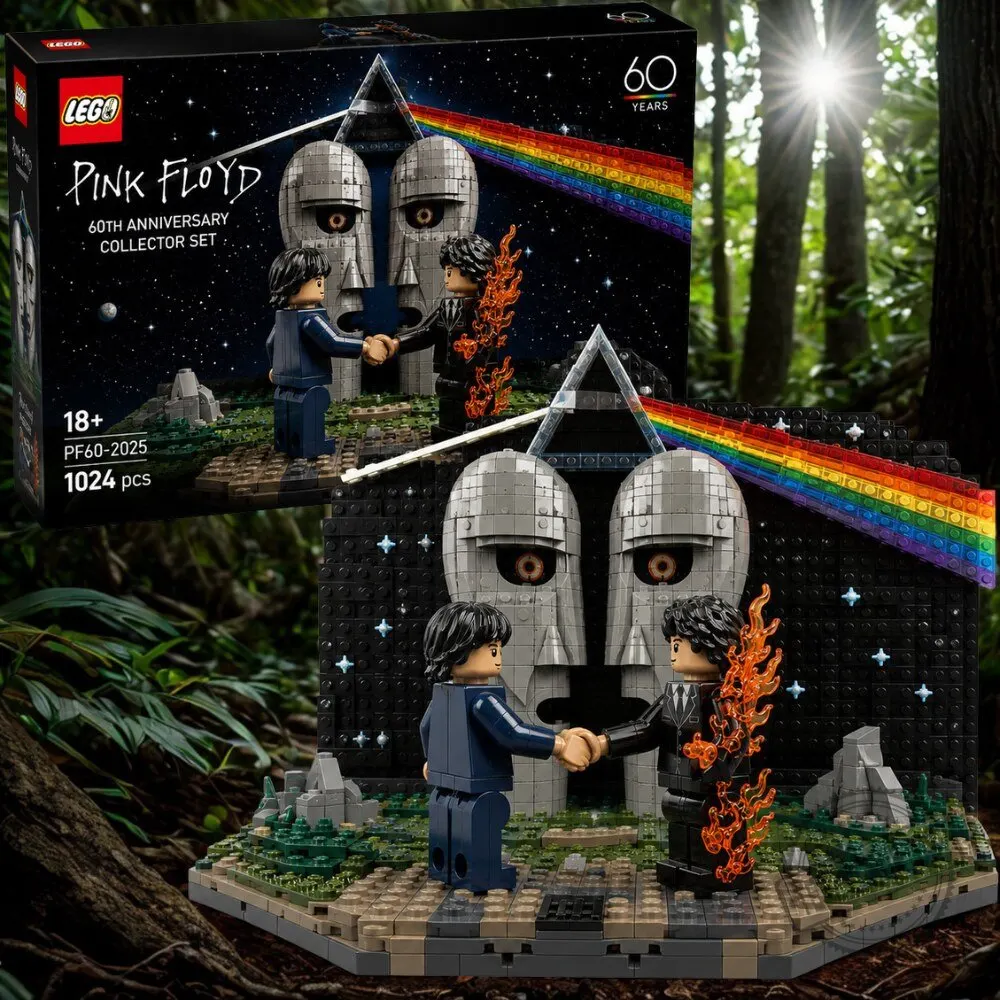 Pink Floyd 60th Anniversary Collector Set Custom Brick Display for True Classic Rock Vinyl Fans