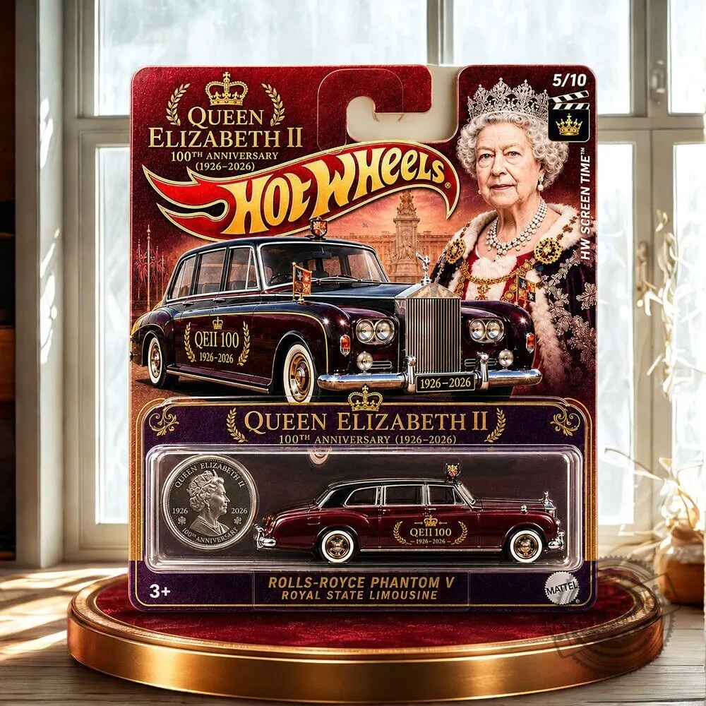 Hot Wheels Queen Elizabeth II 100th Anniversary Custom Diecast Royal State Limousine Rolls Royce Phantom V