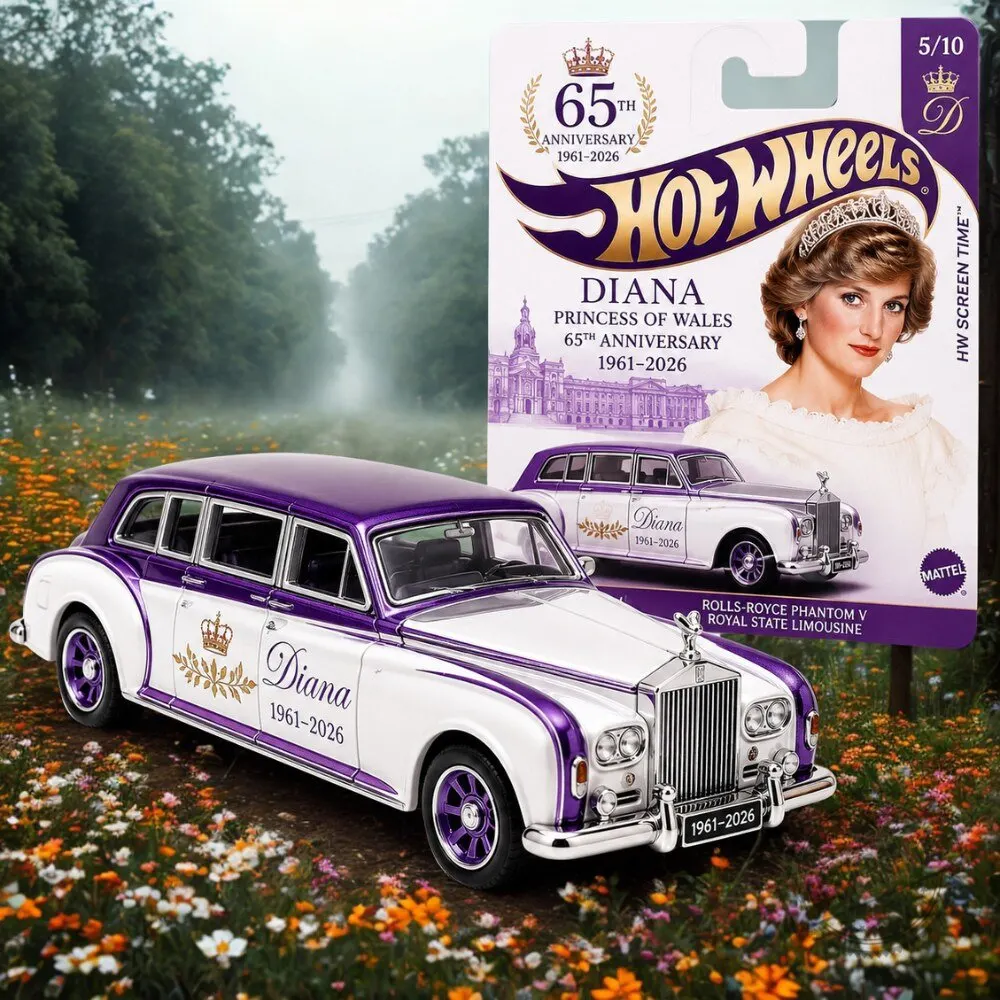 Hot Wheels Diana Princess of Wales 65th Anniversary Royal State Limousine Sovereign Memorial Car for Her Eternal Fans