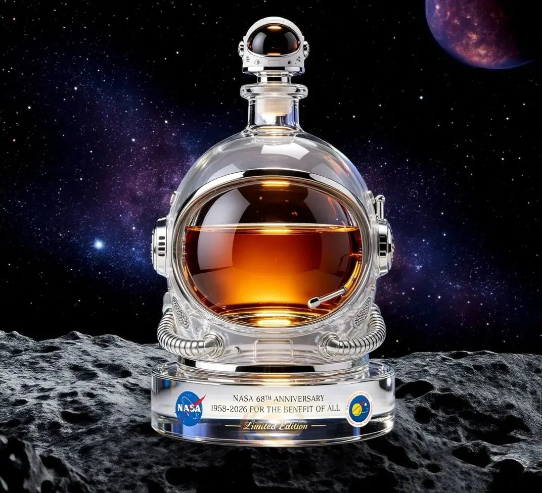 NASA 68th Anniversary Astronaut Helmet Decanter Limited Edition Space Whiskey Bottle