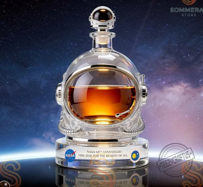 NASA 68th Anniversary Astronaut Helmet Decanter Limited Edition Space Whiskey Bottle 3 NASA 68th Anniversary Astronaut Helmet Decanter Limited Edition Space Whiskey Bottle