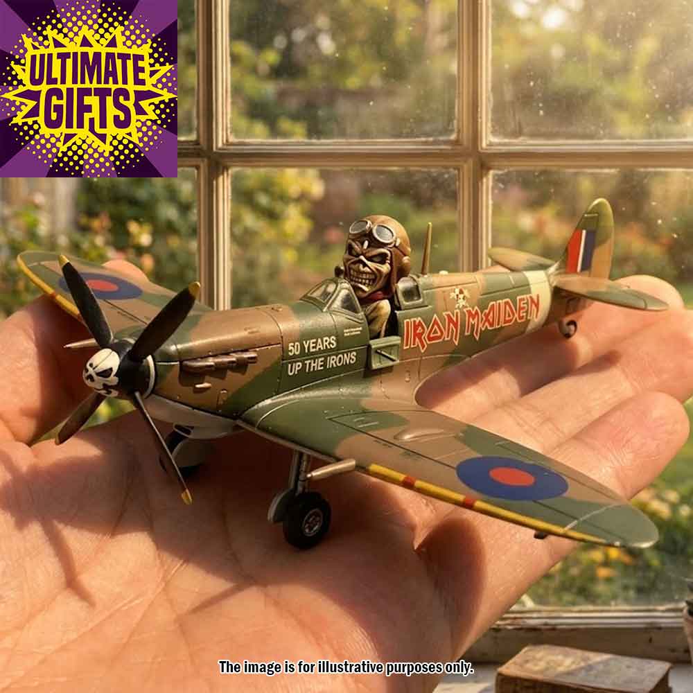 Hot Wheels Iron Maiden 50th Anniversary Aces High Spitfire Airplane Diecast Vehicle (2) Hot Wheels Iron Maiden 50th Anniversary Aces High Spitfire Diecast — image 3