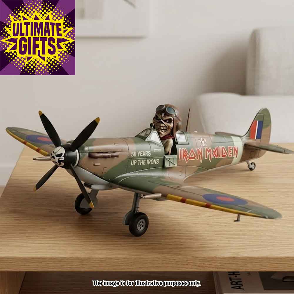 Hot Wheels Iron Maiden 50th Anniversary Aces High Spitfire Airplane Diecast Vehicle (3) Hot Wheels Iron Maiden 50th Anniversary Aces High Spitfire Diecast — image 2