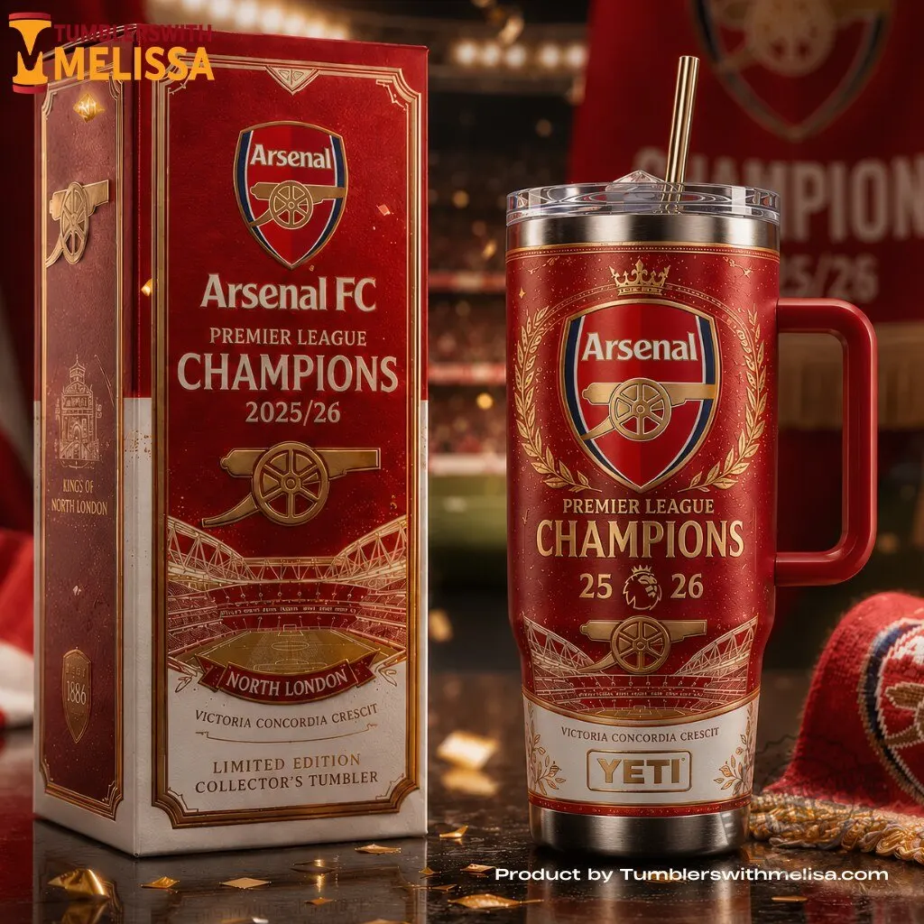 Arsenal FC Premier League Champions 2026 YETI Tumbler