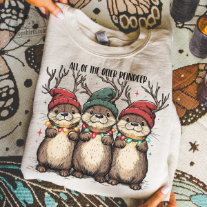 Funny Christmas Squirrel Reindeer Sweatshirt - Cute Holiday Animal Graphic Sweater 1 Funny Christmas Squirrel Reindeer Sweatshirt - Cute Holiday Animal Graphic Sweater