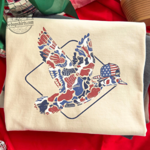 Retro Merica Duck Shirt - Patriotic 4th of July Mallard Graphic Tee