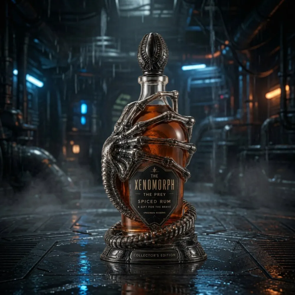 Alien Xenomorph Sci Fi Glass Liquor Decanter