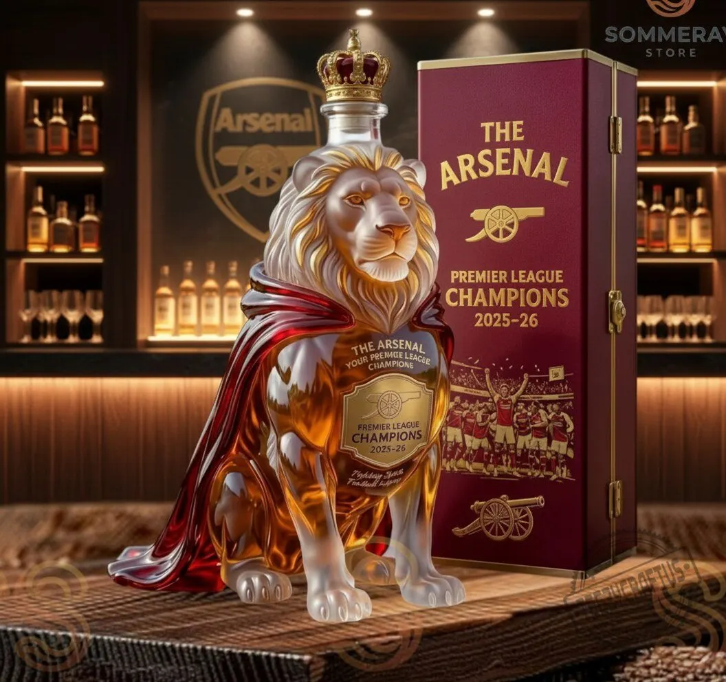 Arsenal Premier League Champions 2025 2026 Commemorative Lion Whiskey Decanter 3 Arsenal Premier League Champions 2025 2026 Commemorative Lion Whiskey Decanter