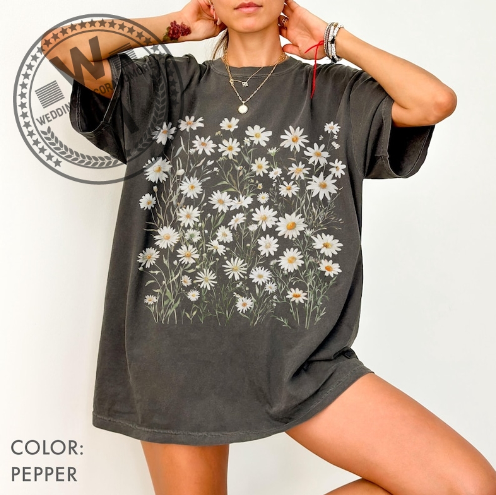 Daisy Flower Shirt Comfort Colors, Wildflowers Shirt