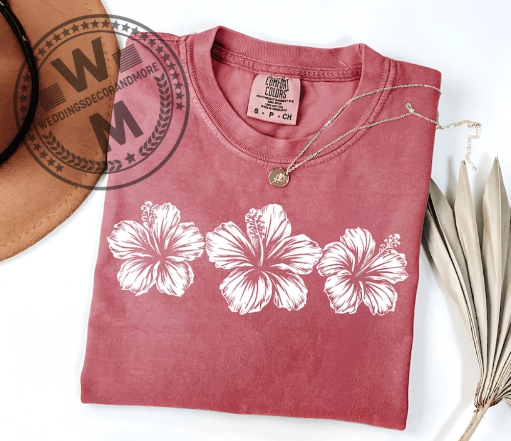 Comfort Colors Hibiscus Flower T Shirt
