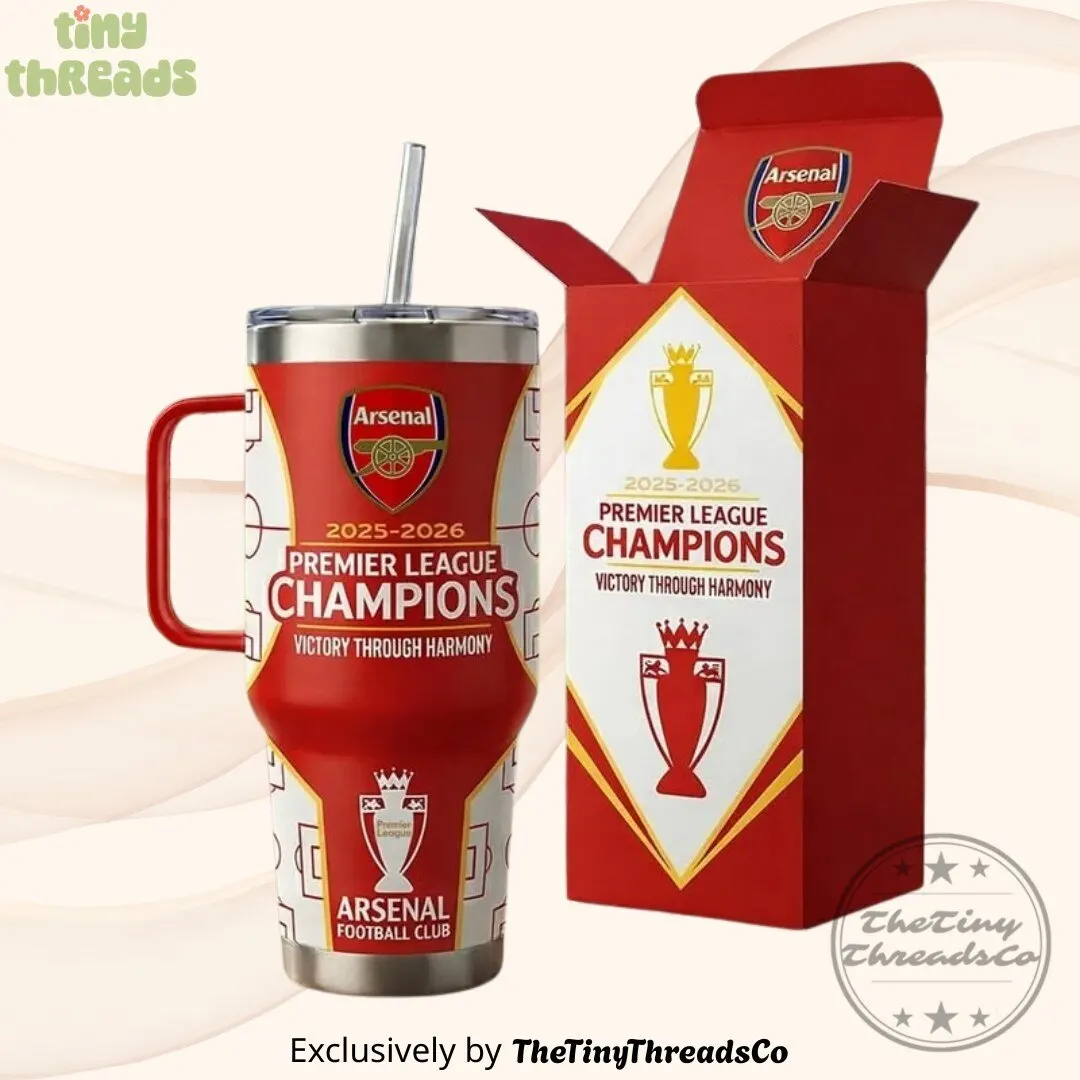 Arsenal FC Premier League Champions 2025-2026 Stainless Steel Tumbler