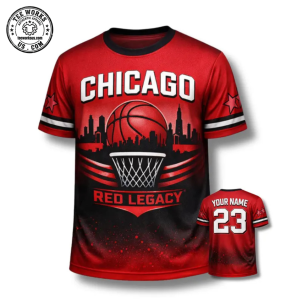 Chicago Basketball Fan 3D T-Shirt Custom Name Number Red Legacy City Shirt 1 Thiet ke chua co ten 11 1