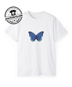 Blue Butterfly Shirt, Minimalist Nature Graphic Tee 1 Thiet ke chua co ten 19